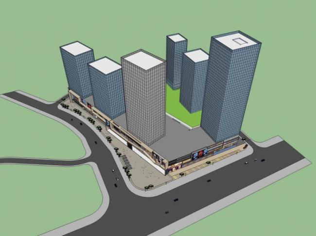Sketchup综合体模型|超高层商业中心，现代风格