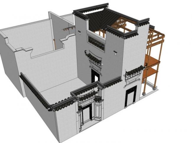 Sketchup古建筑模型|多层古民居，古建筑，中式风格