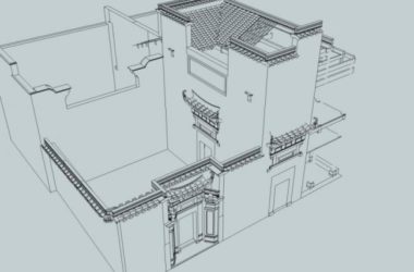 Sketchup古建筑模型|多层古民居，古建筑，中式风格-BIM建筑网