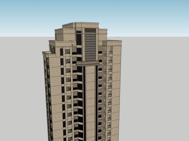 Sketchup住宅模型|超高层住宅，古典风格