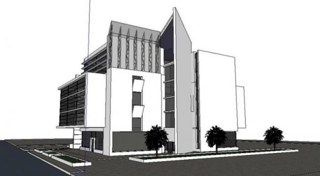 Sketchup办公模型|多层办公楼，公司总部办公楼，现代风格