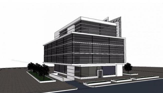 Sketchup办公模型|多层办公楼，公司总部办公楼，现代风格