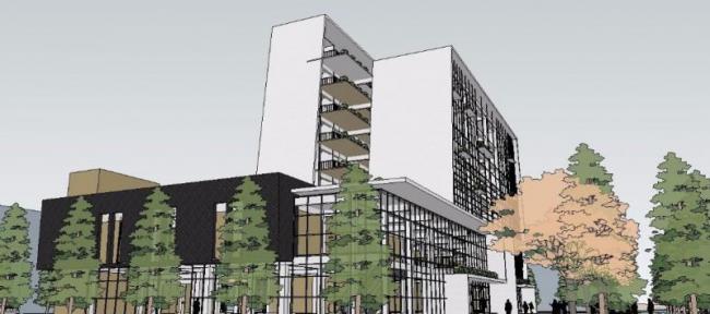 Sketchup办公模型|多高层办公楼，现代风格