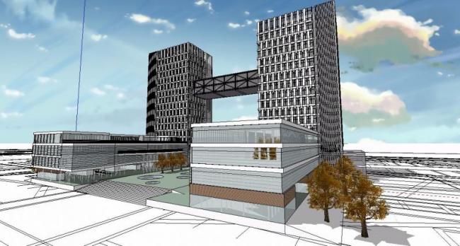 Sketchup办公模型|多高层办公楼，政府大楼，现代风格