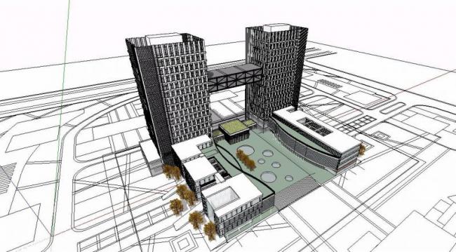 Sketchup办公模型|多高层办公楼，政府大楼，现代风格