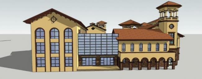 Sketchup酒店模型|多层酒店，古典风格