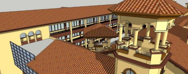 Sketchup酒店模型|多层酒店，古典风格