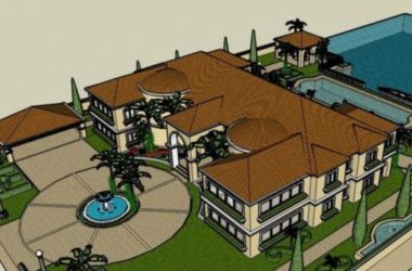 Sketchup酒店模型|花园酒店，古典风格-BIM建筑网