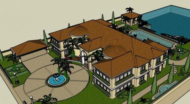 Sketchup酒店模型|花园酒店，古典风格