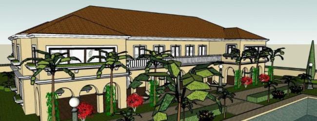 Sketchup酒店模型|花园酒店，古典风格