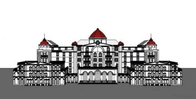 Sketchup酒店模型|多层酒店，古典风格