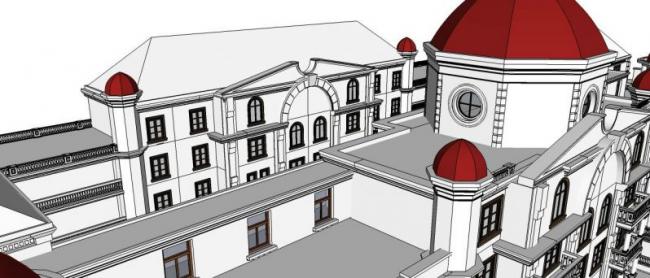 Sketchup酒店模型|多层酒店，古典风格