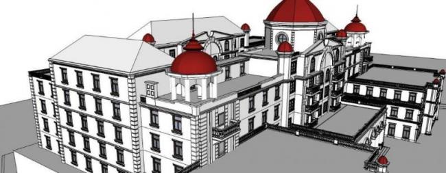 Sketchup酒店模型|多层酒店，古典风格