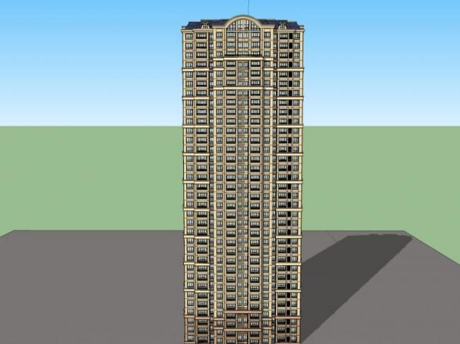 Sketchup住宅模型|超高层住宅，古典风格