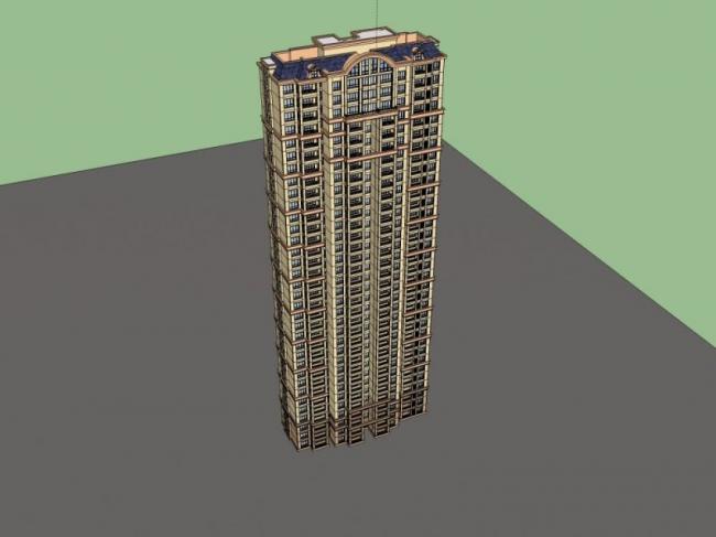 Sketchup住宅模型|超高层住宅，古典风格
