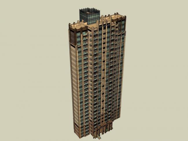 Sketchup住宅模型|超高层住宅，居住建筑，古典风格