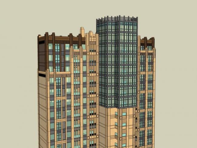 Sketchup住宅模型|超高层住宅，居住建筑，古典风格