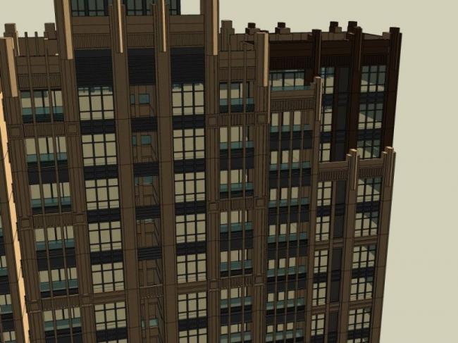 Sketchup住宅模型|超高层住宅，居住建筑，古典风格