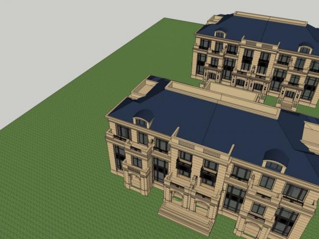 Sketchup住宅模型|多层住宅，古典风格