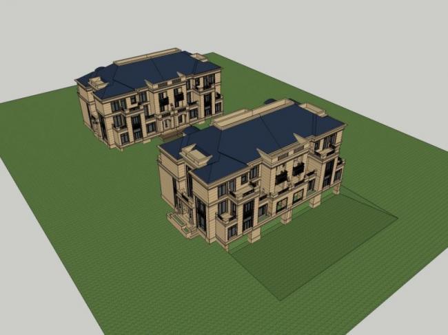 Sketchup住宅模型|多层住宅，古典风格