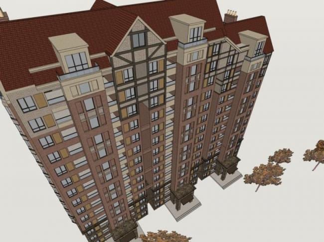 Sketchup住宅模型|高层住宅，古典风格