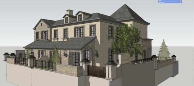 Sketchup住宅模型|高层住宅，花园洋房，居住建筑，古典风格