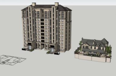 Sketchup住宅模型|高层住宅，花园洋房，居住建筑，古典风格-BIM建筑网