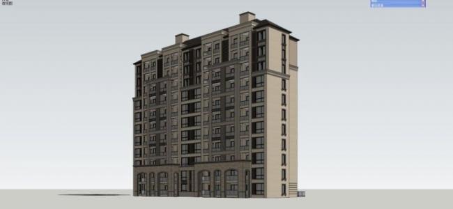 Sketchup住宅模型|高层住宅，花园洋房，居住建筑，古典风格
