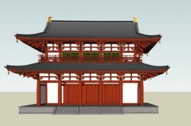 Sketchup古建筑模型|多层古建筑，中式风格-BIM建筑网