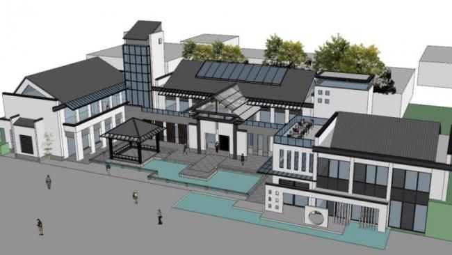 Sketchup商业模型|多层徽派会所，现代中式