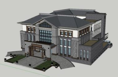 Sketchup酒店模型|多层酒店会所，中式风格-BIM建筑网