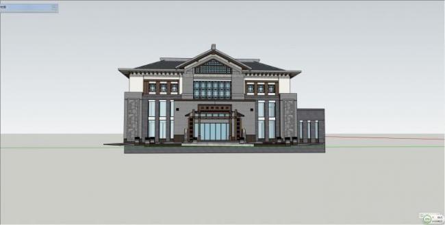 Sketchup酒店模型|多层酒店会所，中式风格