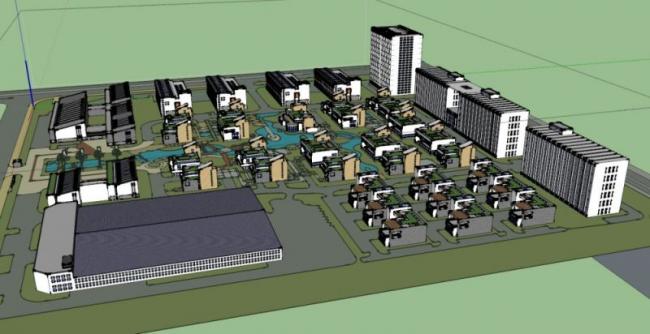 Sketchu工业厂房|经济开发区厂房和办公，多层工业工厂，现代风格