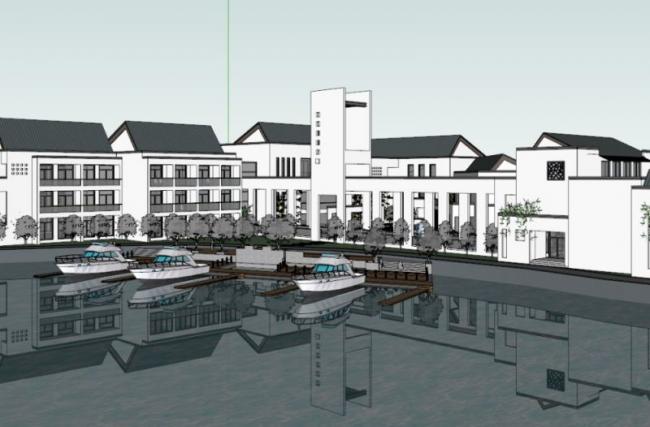 Sketchup商业模型|多层会所，中式风格