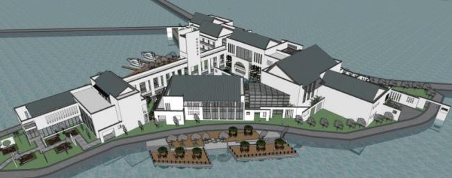 Sketchup商业模型|多层会所，中式风格