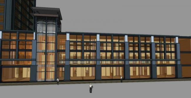 Sketchup办公模型|高层办公楼，底层商业，现代风格