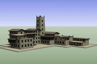 Sketchup酒店模型|多层酒店，现代风格-BIM建筑网