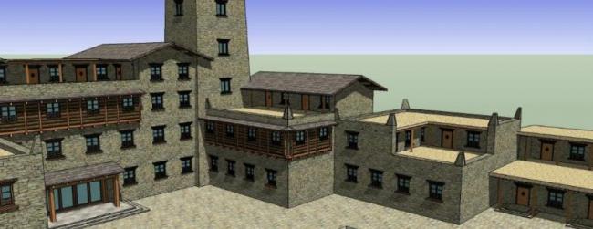 Sketchup酒店模型|多层酒店，现代风格