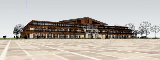 Sketchup酒店模型|多层酒店，木结构，中式风格