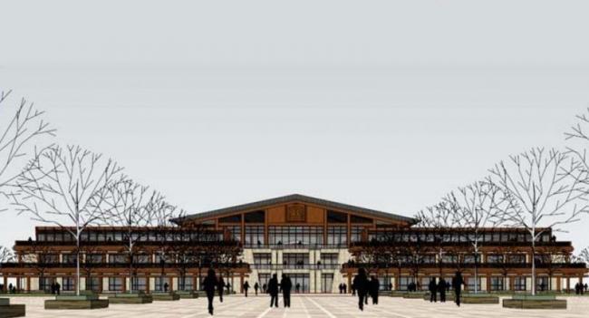 Sketchup酒店模型|多层酒店，木结构，中式风格