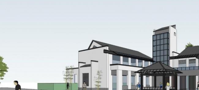 Sketchup文化模型|多层展览馆，文化建筑，中式风格