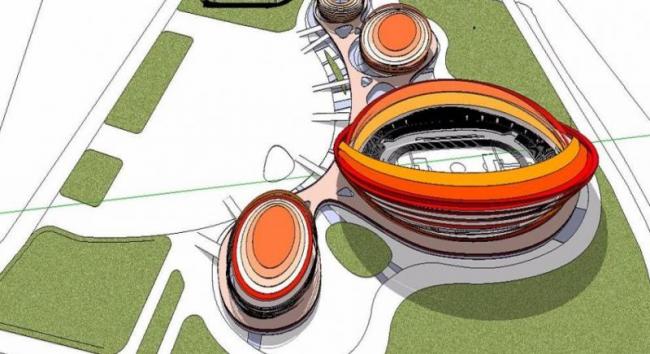 Sketchup体育馆模型|多层体育场，现代风格
