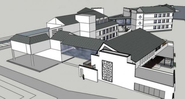 Sketchup学校模型|多层学校教学楼，校园教育建筑，现代中式风格