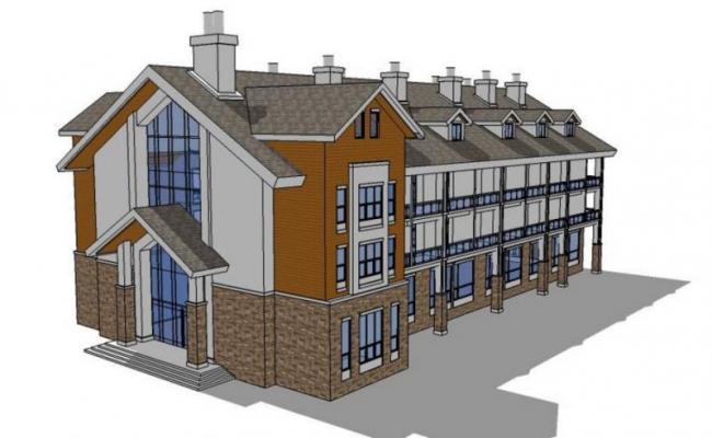 Sketchup学校模型|多层学校教学楼，校园教育建筑，古典风格