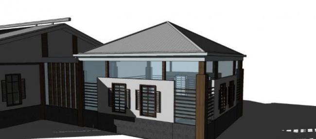 Sketchup体育馆模型|多层体育活动室，中式风格