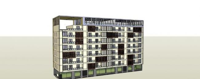Sketchup学校模型|多层学校教学楼，校园教育建筑，现代风格