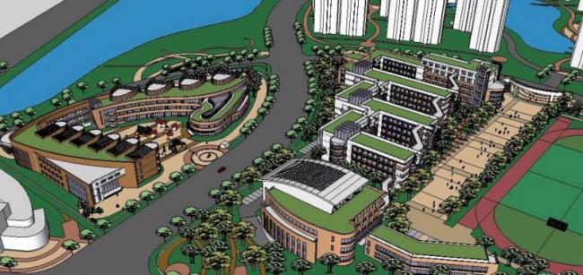 Sketchup学校模型|多层小学幼儿园，校园教育建筑，现代风格