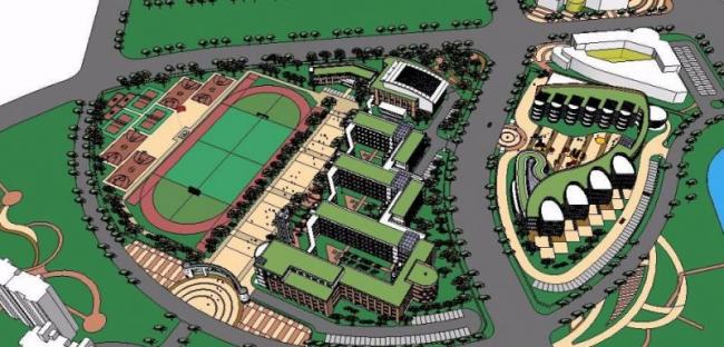 Sketchup学校模型|多层小学幼儿园，校园教育建筑，现代风格