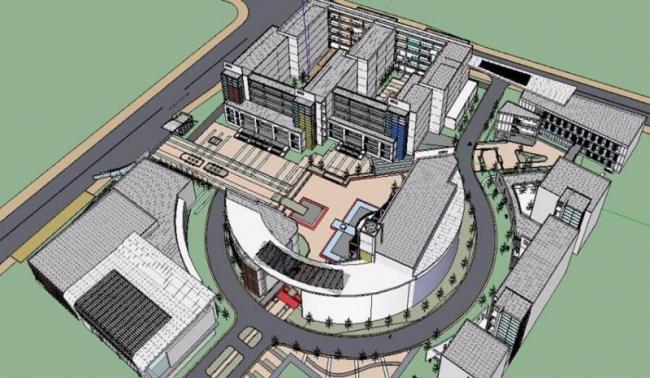 Sketchup学校模型|多层学校中学，校园教育建筑，现代风格