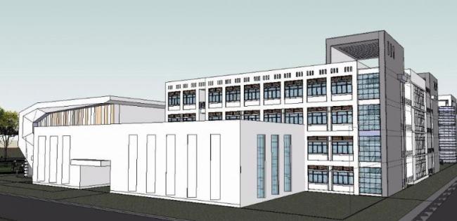 Sketchup学校模型|多层学校小学，校园教育建筑，现代风格